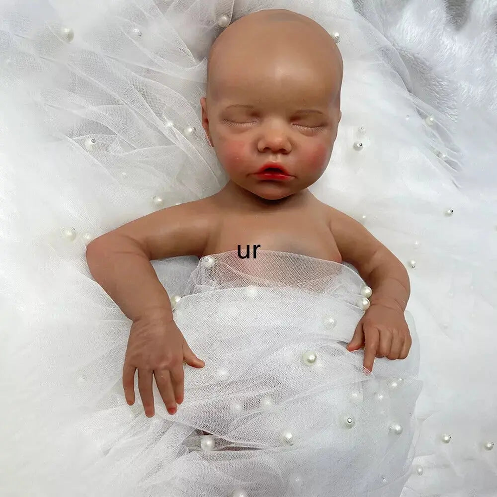 Image of Reborn Baby Dolls Full Body Soft 17" African American Reborn Baby