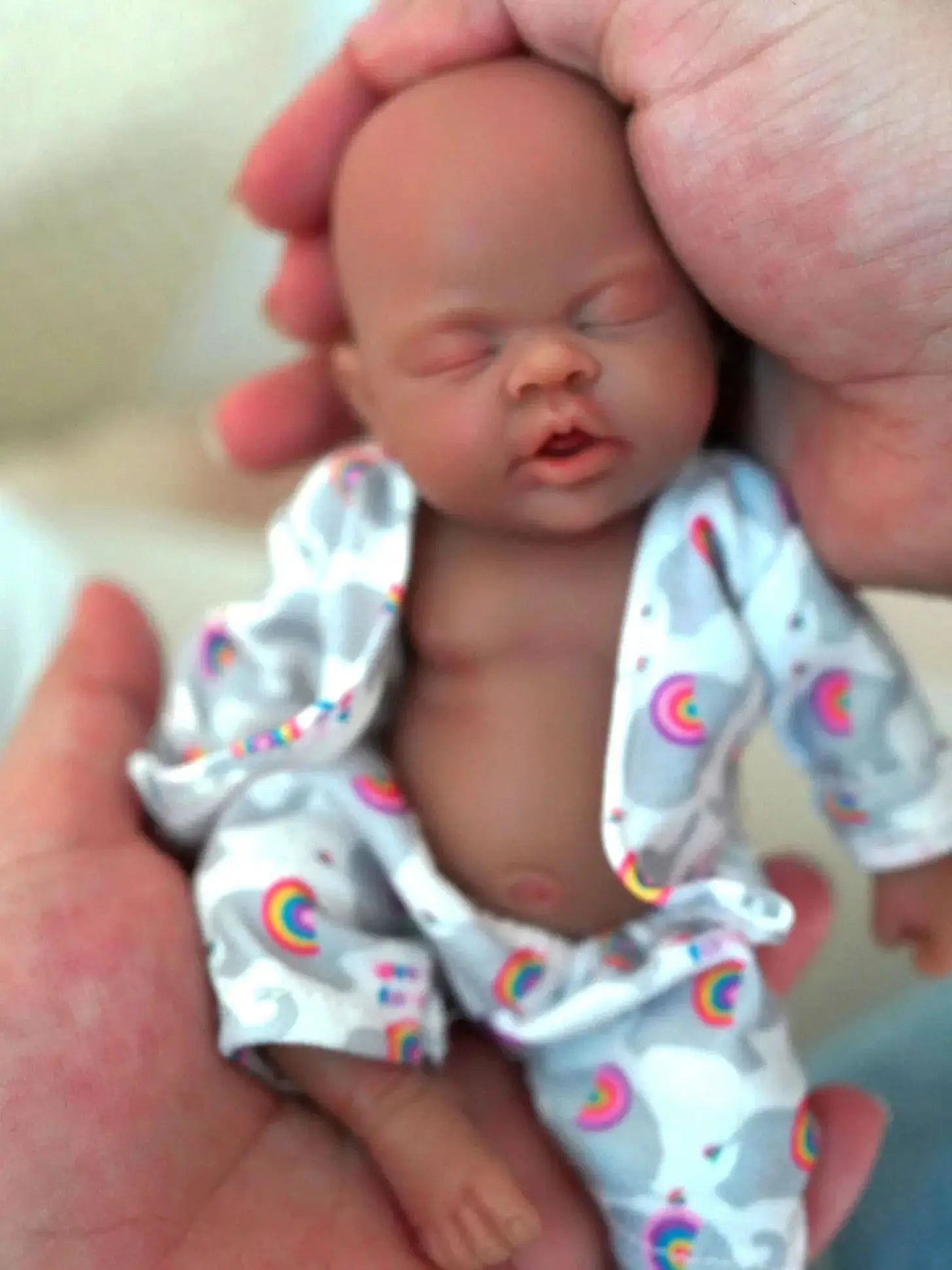 Image of Reborn Baby Dolls 7" Micro Preemie Full Body Silicone Black African