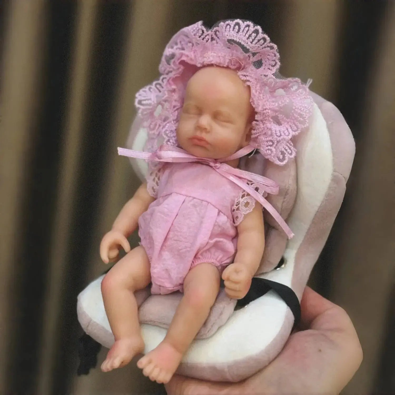 Image of Reborn Baby Dolls Anjo Doll 6 Inch Mini Palm Girl Loulou Soft Solid