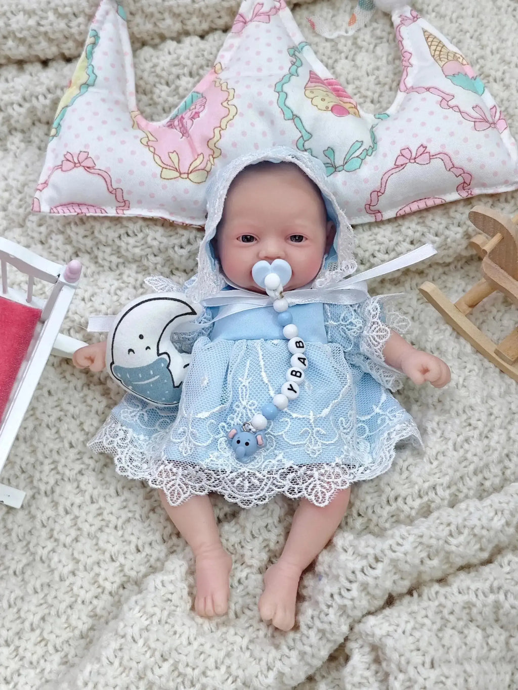 Image of Reborn Baby Dolls Realistic Miniature Babies 7" Full Body Silicone