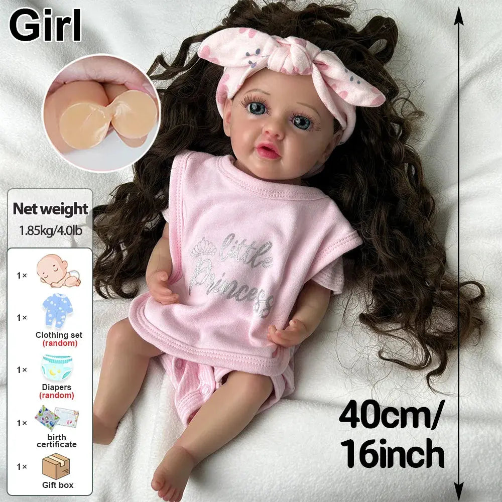 Image of Reborn Baby Dolls 16Inch High-Simulation Silicone Reborn Baby Girl