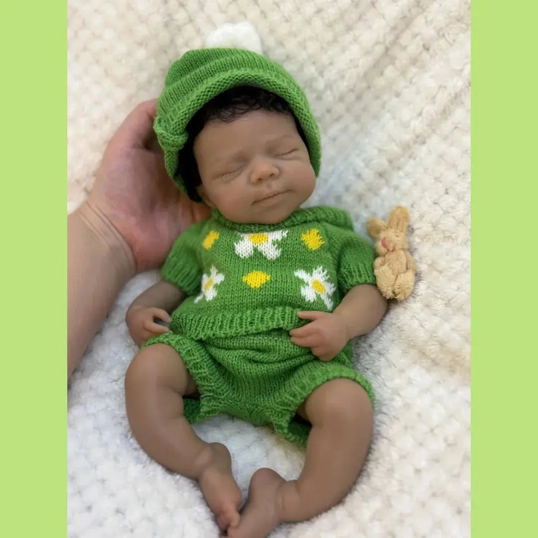Image of Reborn Baby Dolls Can Open Mouth 26Cm Dark Skin Pascale Full Body