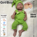 Image of Reborn Baby Dolls Collectible 20Inch Silicone Reborn African Baby