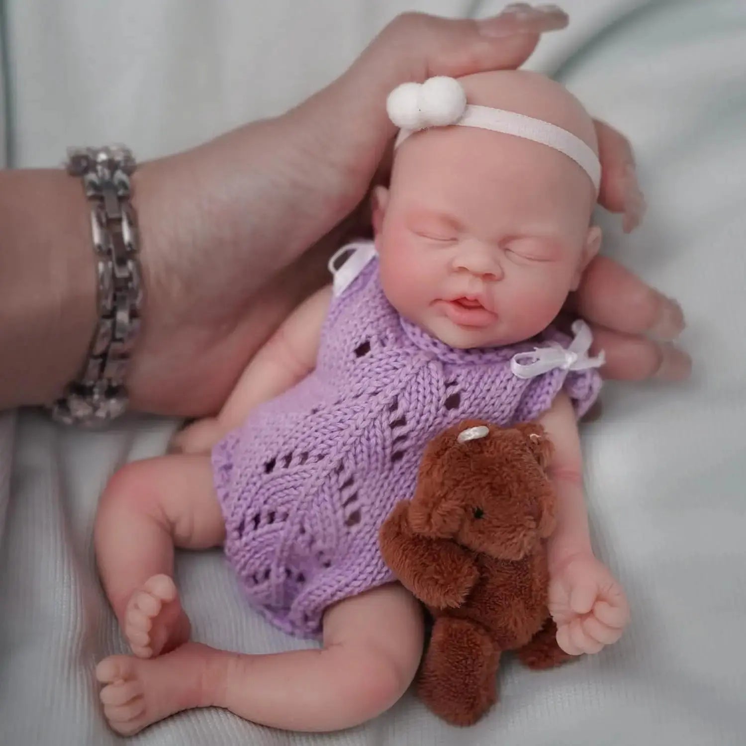 Image of Reborn Baby Dolls Mini Reborn Baby Dolls Silicone Full Body 7 Inch