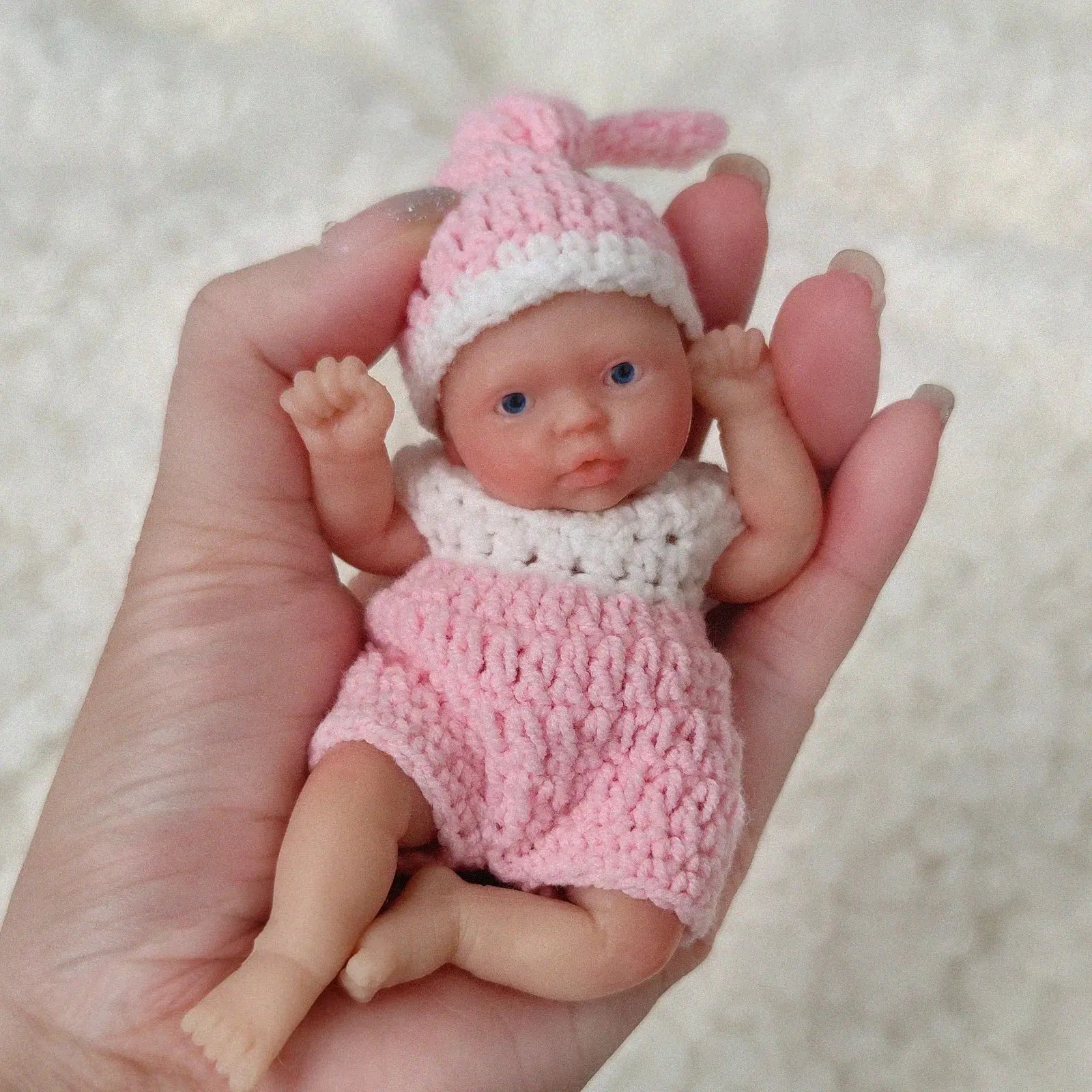 Image of Reborn Baby Dolls 4.5 Inch Reborn Baby Dolls Sleeping Silicone Full