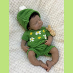 Image of Reborn Baby Dolls Can Open Mouth 26Cm Dark Skin Pascale Full Body