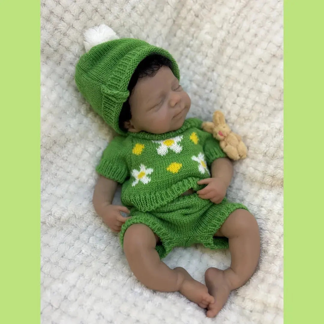Image of Reborn Baby Dolls Can Open Mouth 26Cm Dark Skin Pascale Full Body