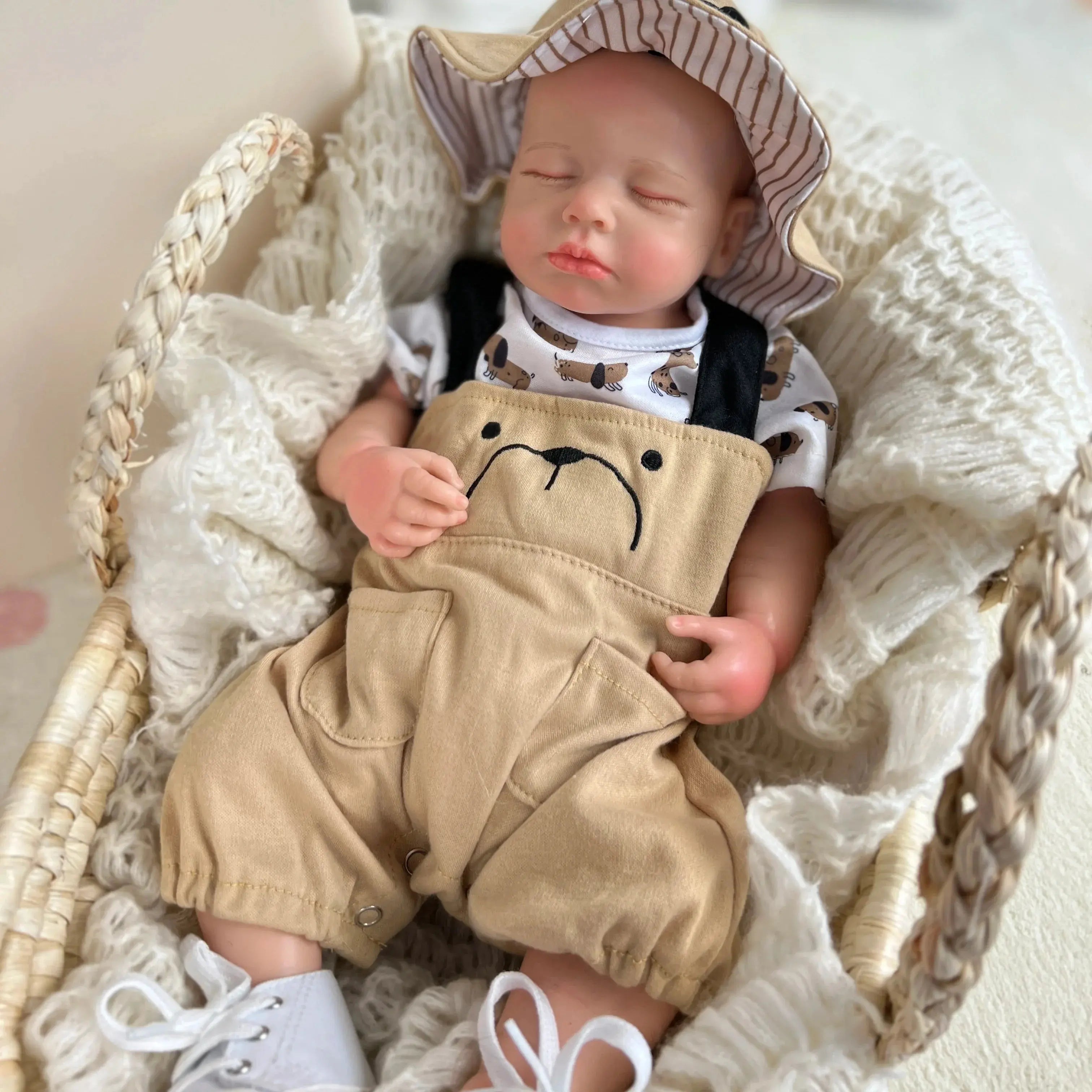 Image of Reborn Baby Dolls 45Cm Boy Loulou Bebê Reborn De Silicone