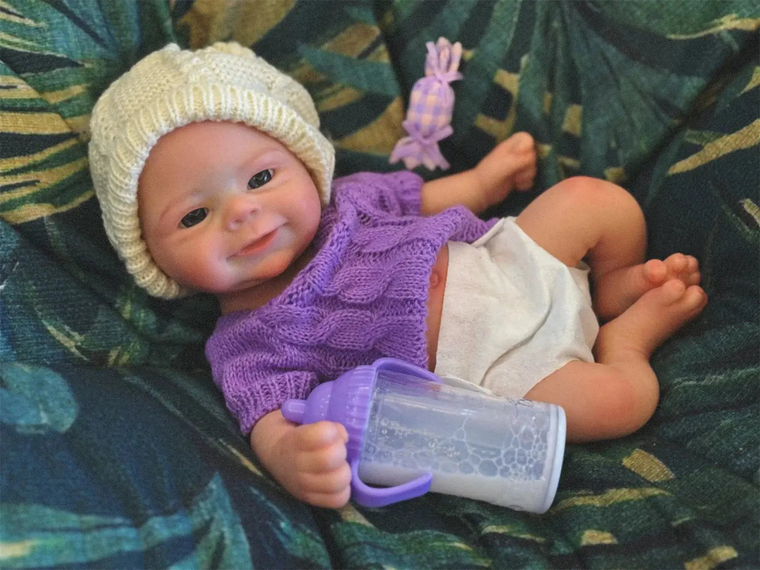 Image of Reborn Baby Dolls Can Open Mouth 33Cm Washable Solid Silicone Bebe