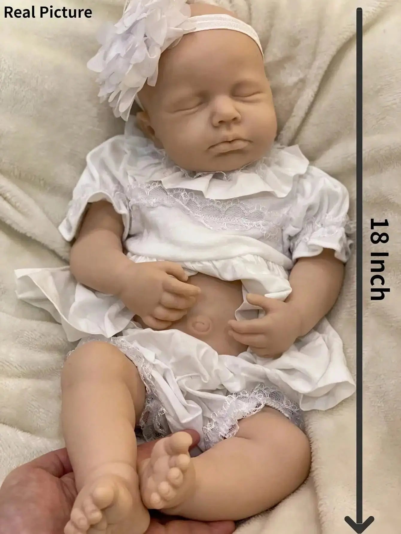 Image of Reborn Baby Dolls Saskia 18-Inch Loulou Full Silicone Reborn Girl |