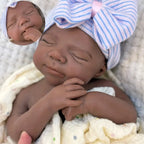 Image of Reborn Baby Dolls 18Inch Dark Skin Can Open Mouth Pascale Solid Bebe