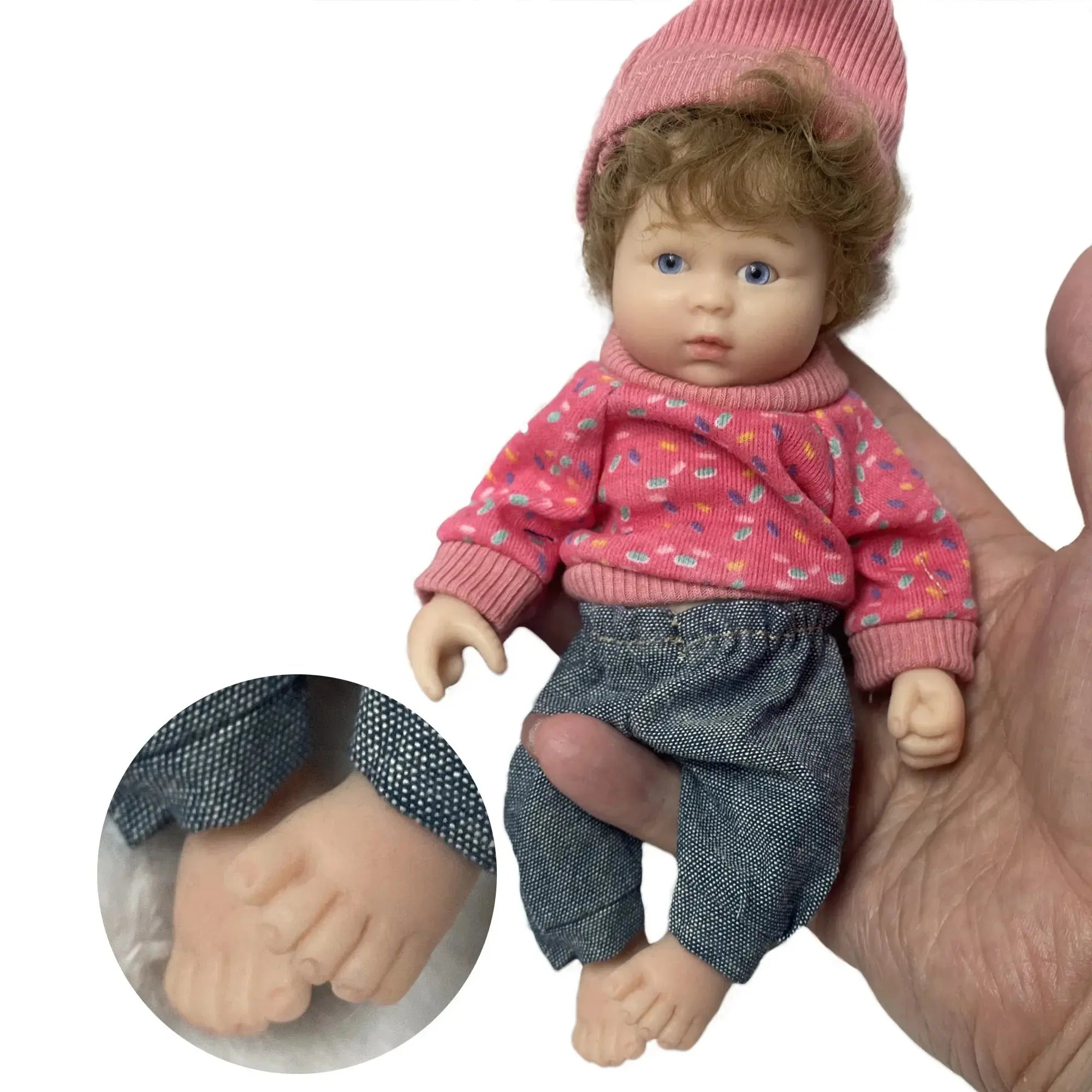 Image of Reborn Baby Dolls 6Inch Mini Palm Full Solid Silicone Bebe Reborn