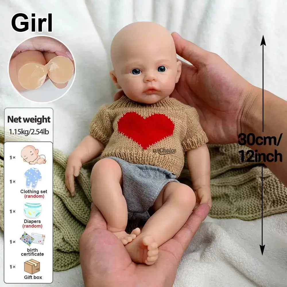 Image of Reborn Baby Dolls Micro 30 Cm 12Inch Baby Girl Meadow Full Body Soft