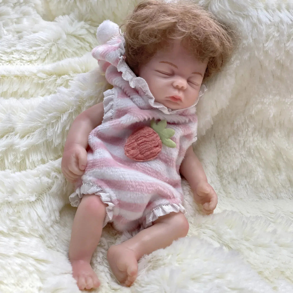 Image of Reborn Baby Dolls 6Inch Mini Palm Full Solid Silicone Bebe Reborn