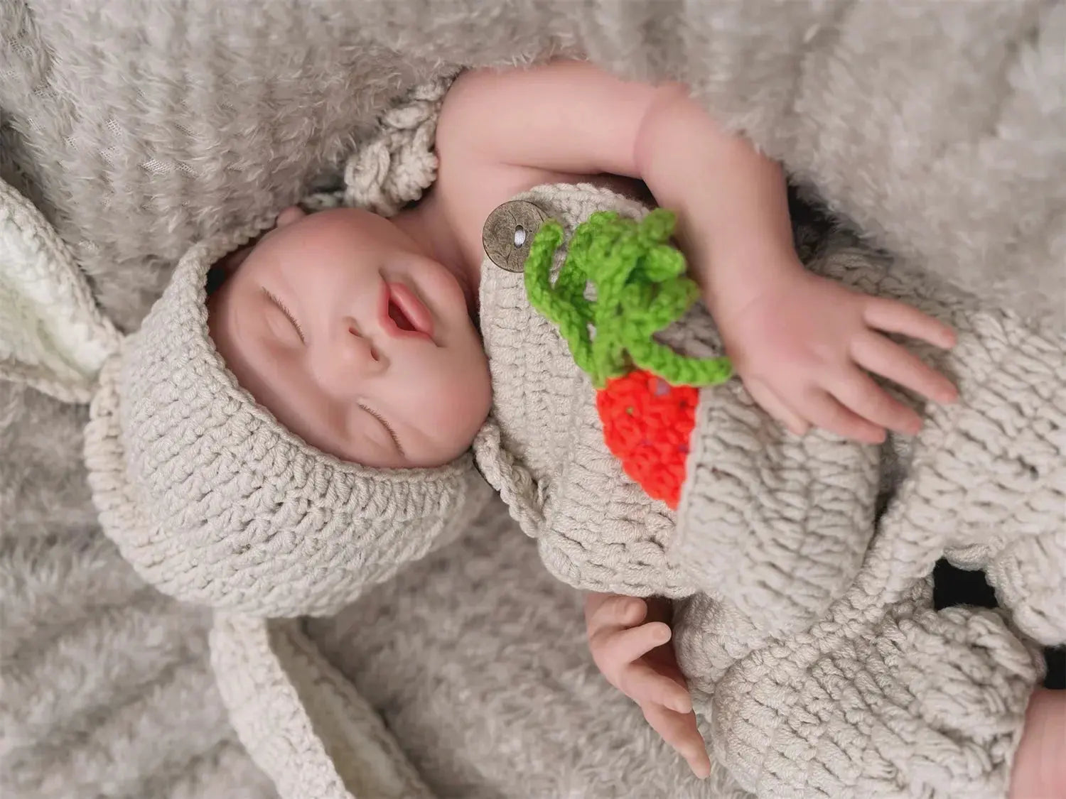 Image of Reborn Baby Dolls Can Open Mouth 17Inch Washable Close Eyes Full Body