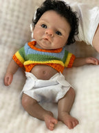 Image of Reborn Baby Dolls 25Cm Reborn Dolls Dark Skin Full Body Soft Solid