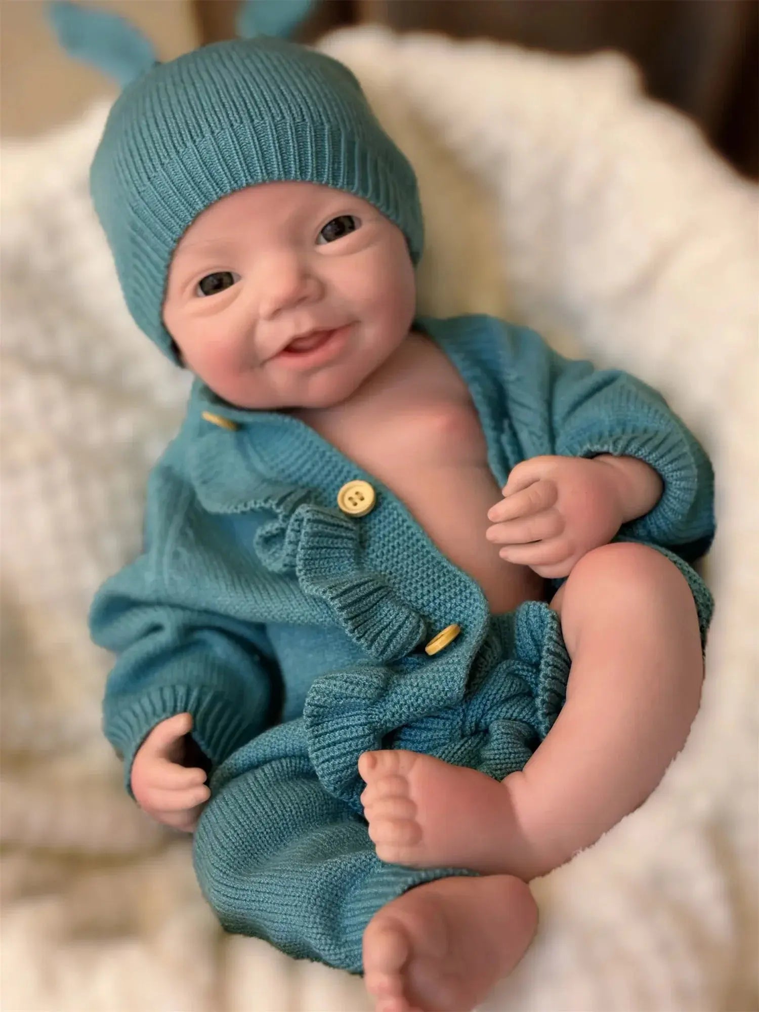 Image of Reborn Baby Dolls 18Inch Open Eyes Full Body Silicone Reborn Girl