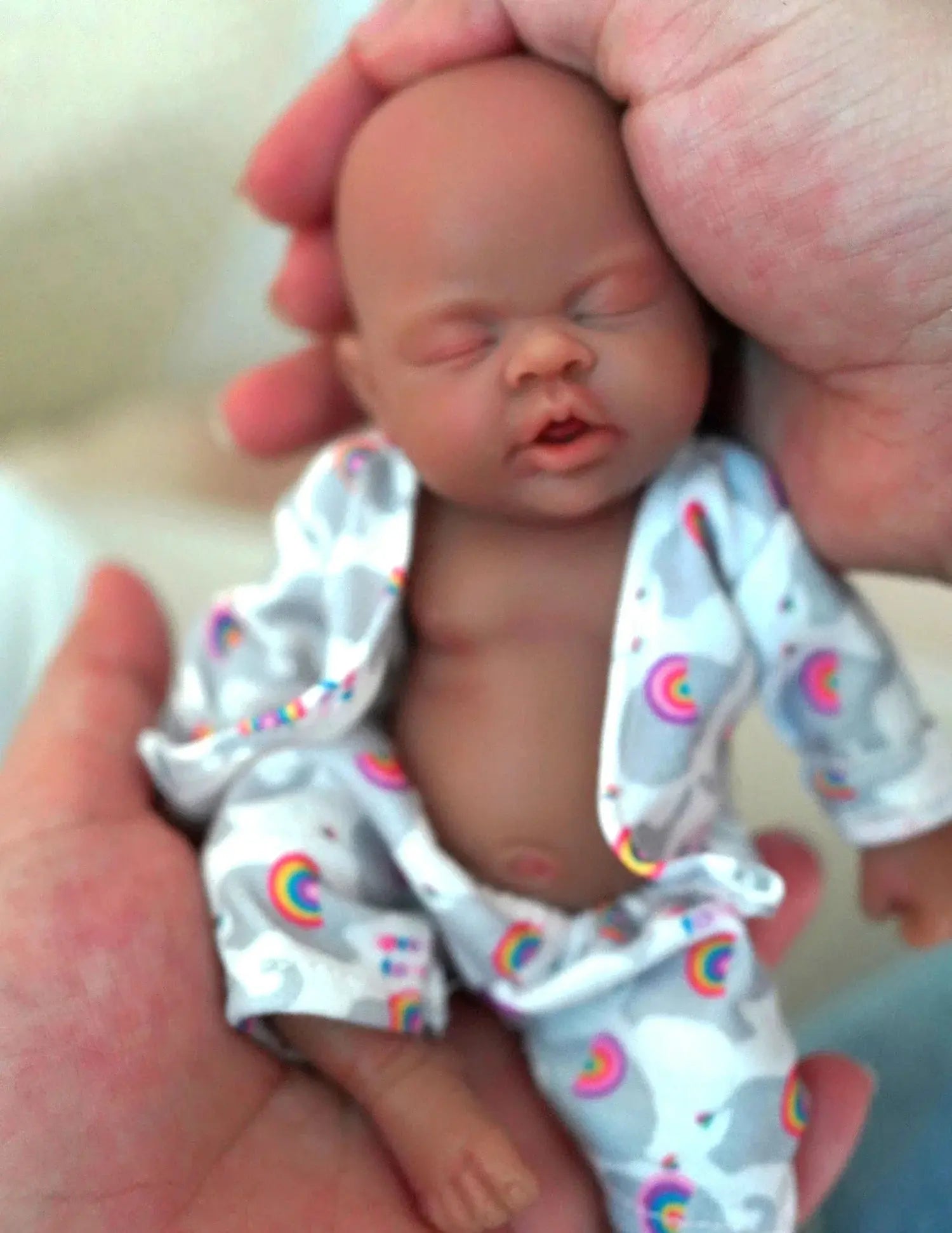Image of Reborn Baby Dolls 7" Micro Preemie Full Body Silicone Black African