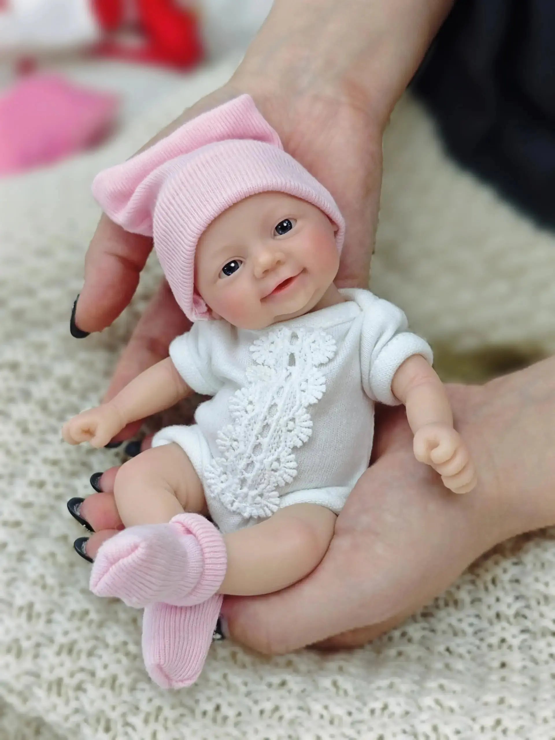 Image of Reborn Baby Dolls Realistic Miniature Babies 7" Full Body Silicone