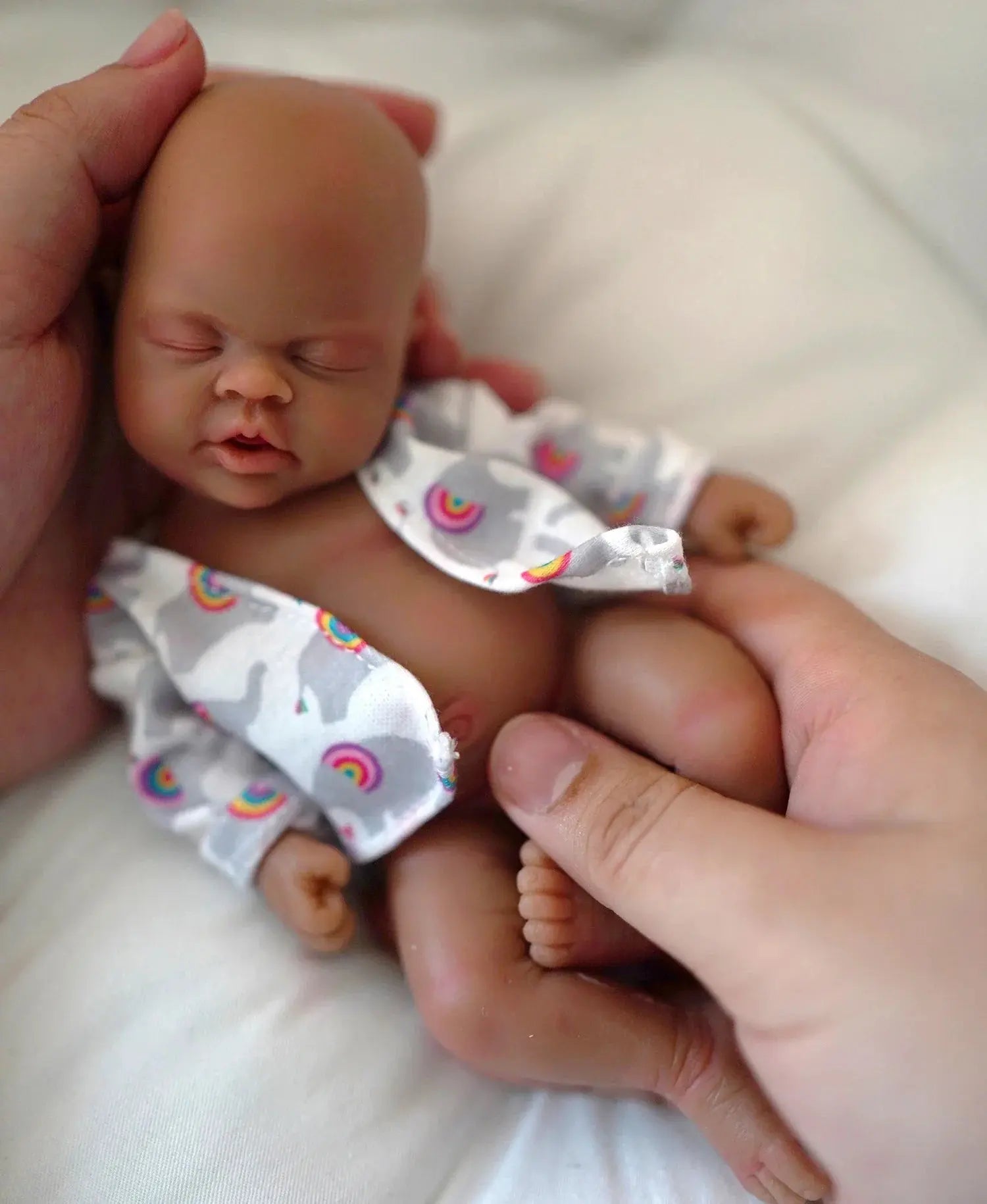 Image of Reborn Baby Dolls 7" Micro Preemie Full Body Silicone Black African