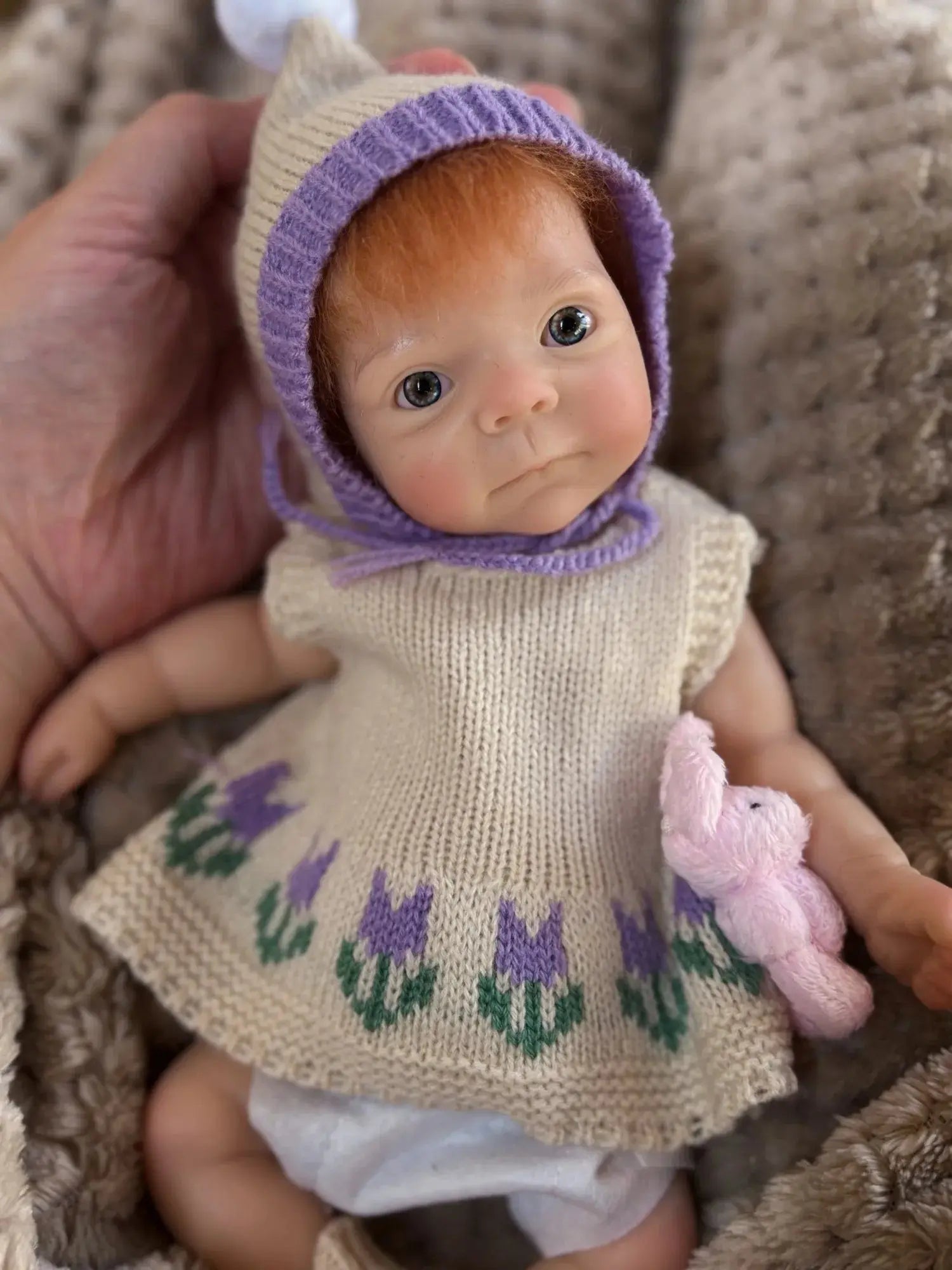 Image of Reborn Baby Dolls 1Pc 10Inch Open Mouth Girl With Hair Full Solid