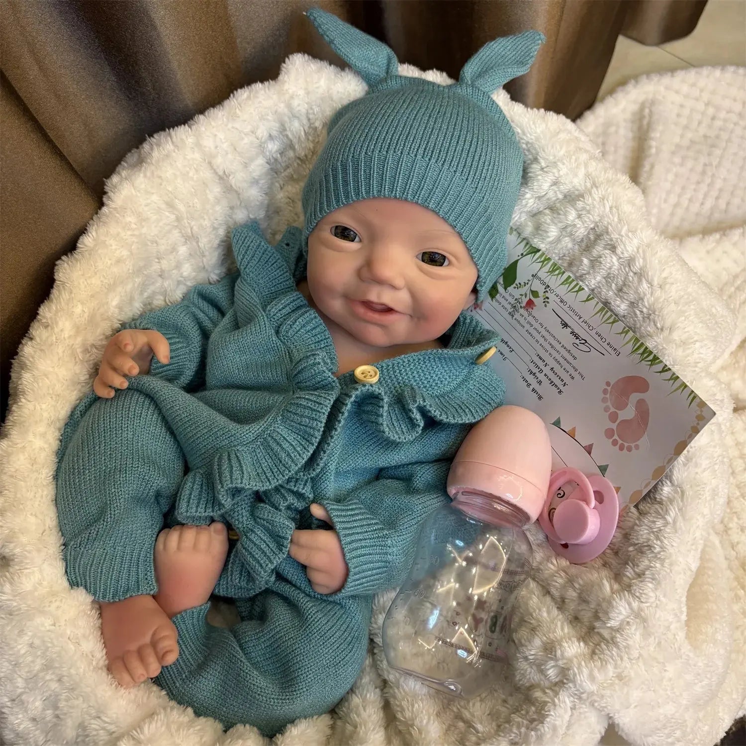 Image of Reborn Baby Dolls 18Inch Open Eyes Full Body Silicone Reborn Girl