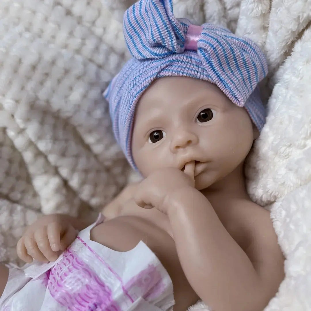 Image of Reborn Baby Dolls 45Cm Open Mouth Meadow Solid Silicone Bébé Reborn