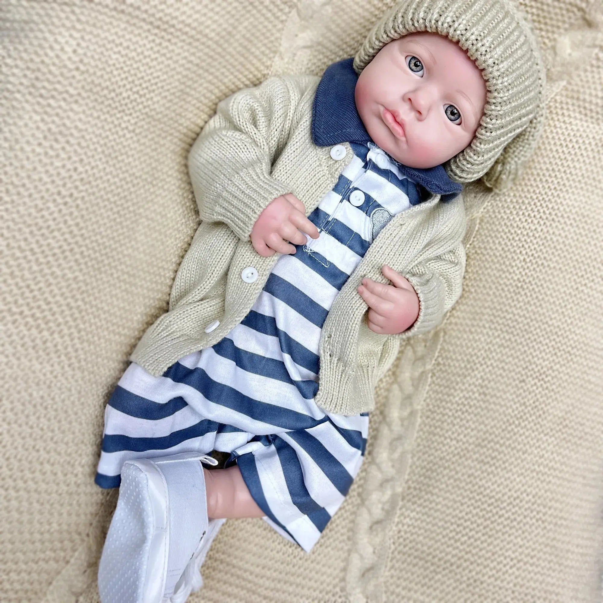 Image of Reborn Baby Dolls 45Cm Boy Loulou Bebê Reborn De Silicone