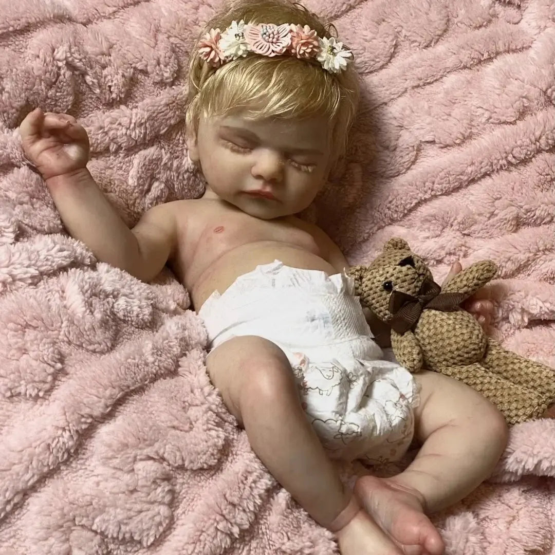 Image of Reborn Baby Dolls 45Cm Can Open Mouth Sam Full Body Silicone Bebe