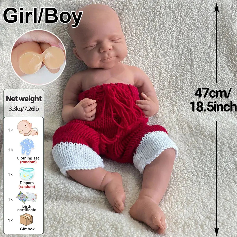 Image of Reborn Baby Dolls 19Inch Baby Girl/Boy Pascale Full Body Soft