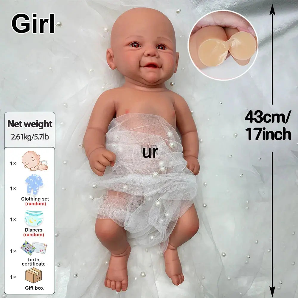 Image of Reborn Baby Dolls 16" Cuddly Full Body Platinum Silicone Reborn Baby