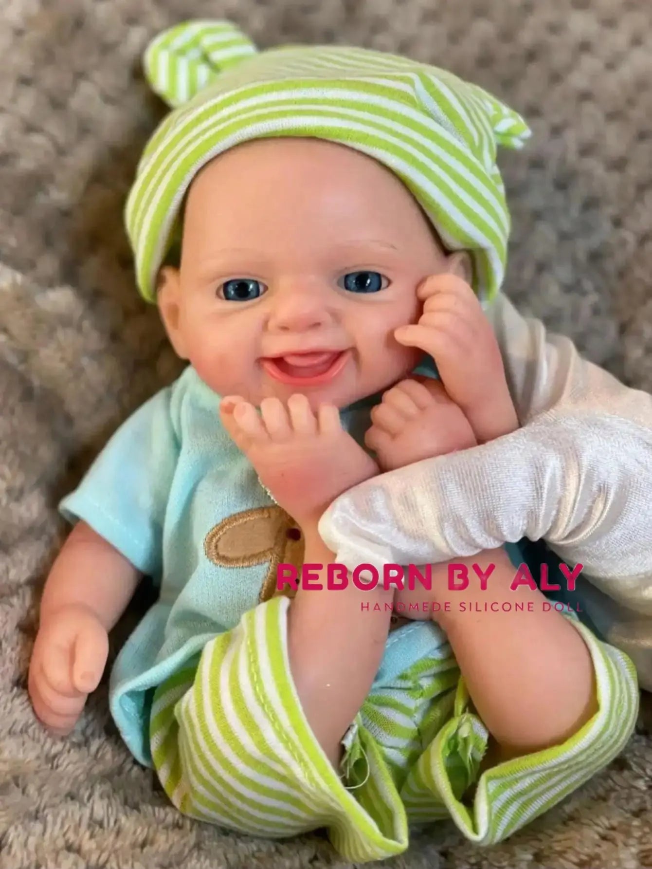 Solid Silicone Reborn Boy Doll - Handcrafted Baby Art for Collectors & Gifting - Smile Reborn Baby Doll - Doll gift For kids rebornbabydolls.shop