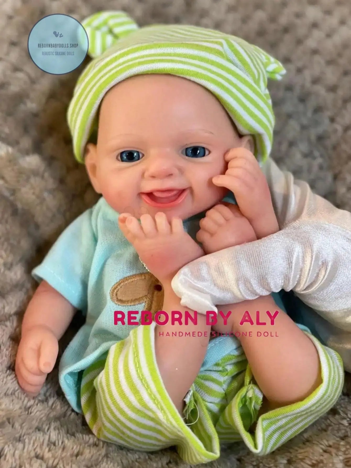 Solid Silicone Reborn Boy Doll - Handcrafted Baby Art for Collectors & Gifting - Smile Reborn Baby Doll - Doll gift For kids rebornbabydolls.shop