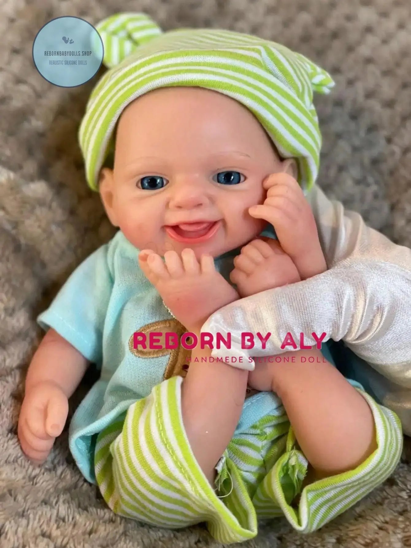 Solid Silicone Reborn Boy Doll - Handcrafted Baby Art for Collectors & Gifting - Smile Reborn Baby Doll - Doll gift For kids rebornbabydolls.shop