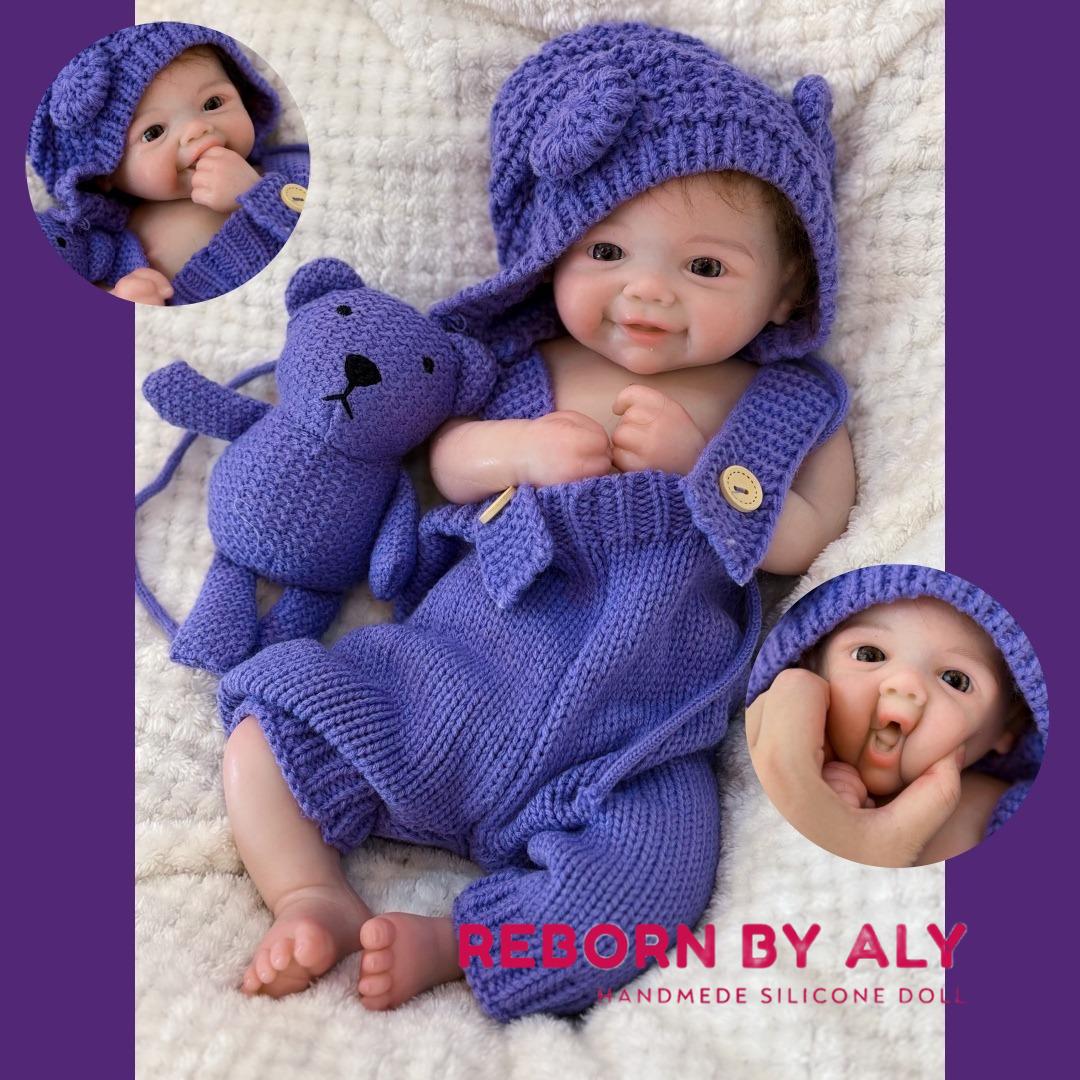 Lifelike 18" Full Body Silicone Baby Girl Doll - Rooted Mohair & Soft Touch rebornbabydolls.shop
